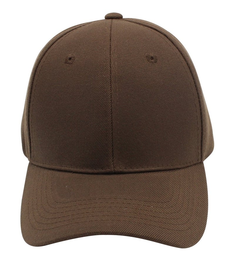 Top Level Baseball Cap Hat Men Women - Classic Adjustable Plain Blank, DBR Dark Brown - Image 2